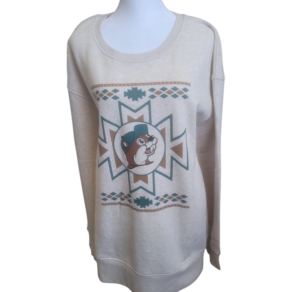 Buc-Ees Tops - Buc-ee's Aztec Fleece Women's Cream Sweatshirt NWOT